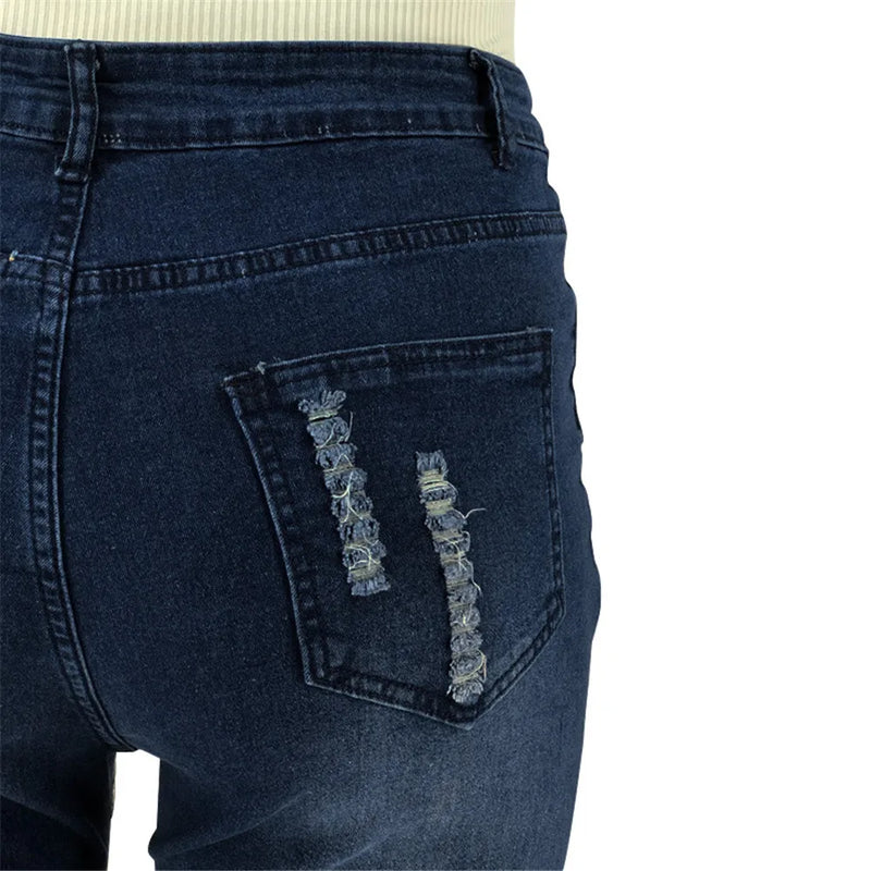 Velvet Plus-Size Stretch Flared Jeans-Light Blue-2XL-State of Style