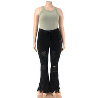 Velvet Plus-Size Stretch Flared Jeans-Light Blue-2XL-State of Style