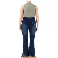 Velvet Plus-Size Stretch Flared Jeans-Light Blue-2XL-State of Style