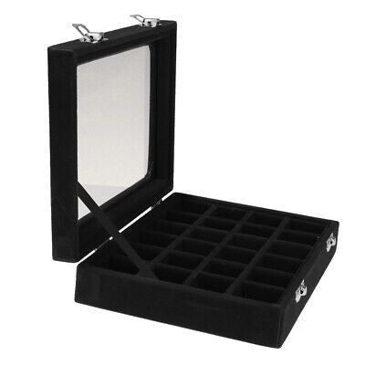 Velvet Transparent Lid Jewellery Box-BEIGE-State of Style
