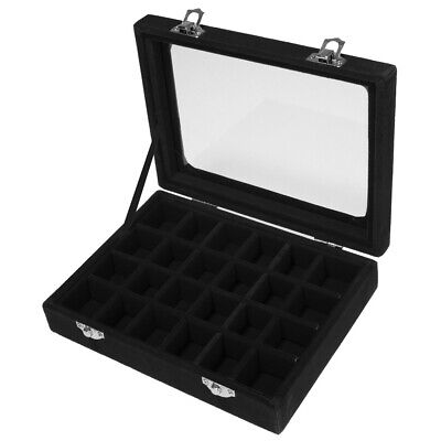 Velvet Transparent Lid Jewellery Box-BLACK-State of Style