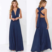 Versatile Elastic Wrap Dress - Denise-S-Navy Blue-State of Style