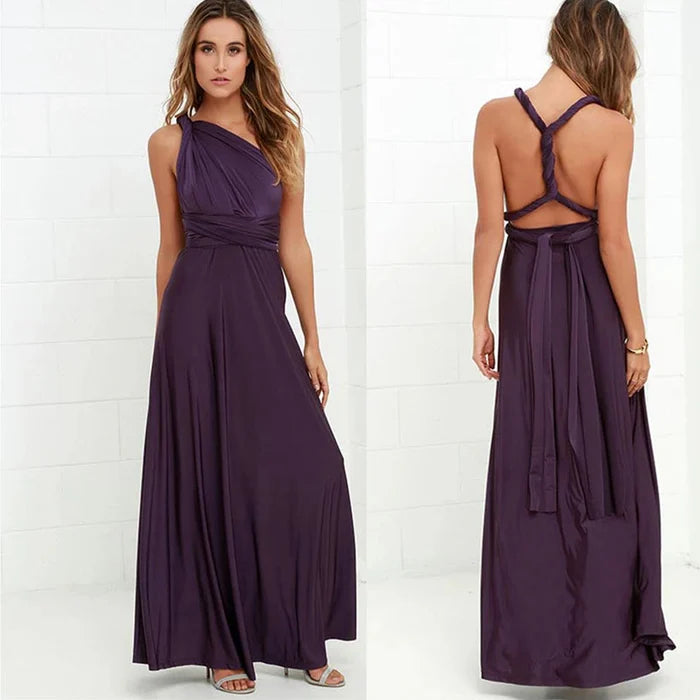 Versatile Elastic Wrap Dress - Denise-S-Purple-State of Style