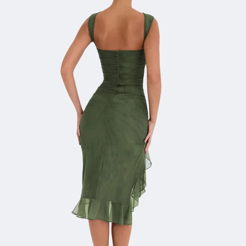 Versatile Stylish Midi Dress | Klarize-Black-S-State of Style