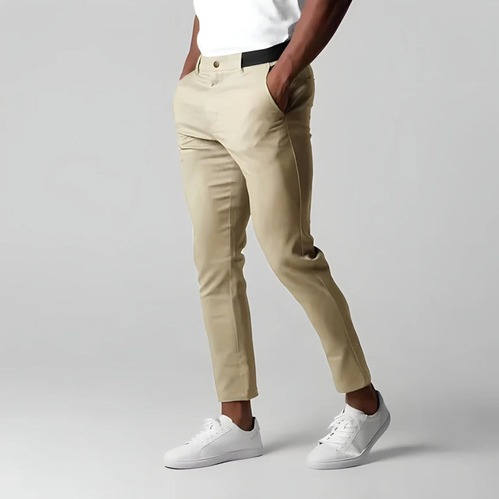 Versatile Wrinkle-Free Trousers | Stretch Mobility Pants-Khaki-XS-State of Style