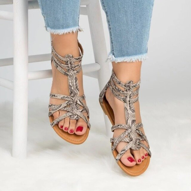 Vibrant Sandals | Colourful & Stylish Women's Footwear-Snake Print-3.0-State of Style
