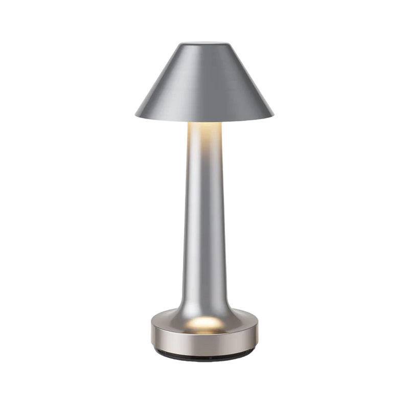 Victor Modern Dimmable Table Lamp-Silver-Cone-State of Style
