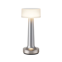Victor Modern Dimmable Table Lamp-Silver-Illuminated-State of Style