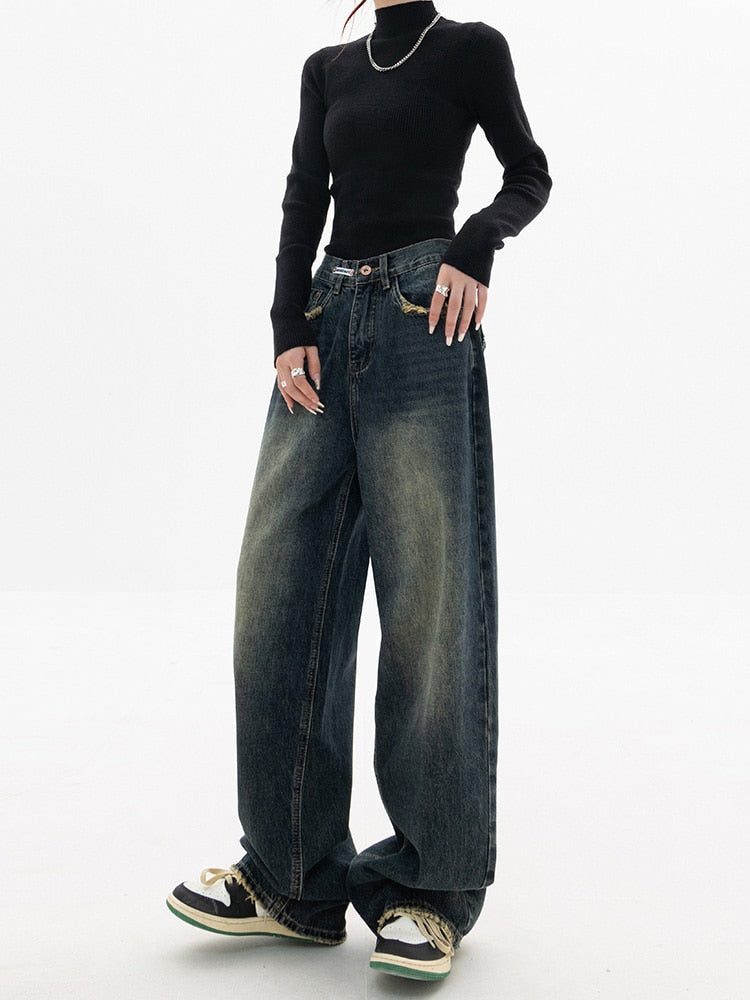 Vintage Baggy Women's Jeans - Aria-Blue Grey-S-State of Style