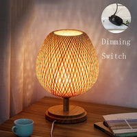 Vintage Bamboo Table Lamp - TimberGlow-Dimming Wood Small H36 cm * B23 cm-State of Style