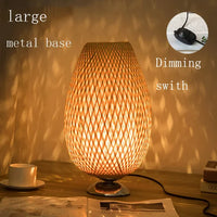 Vintage Bamboo Table Lamp - TimberGlow-Small Wooden Base H36 cm * B23 cm-State of Style