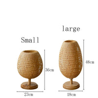 Vintage Bamboo Table Lamp - TimberGlow-Small Wooden Base H36 cm * B23 cm-State of Style