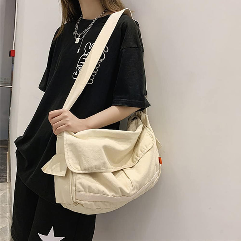 Vintage Canvas Crossbody Shoulder Bag – Aelric