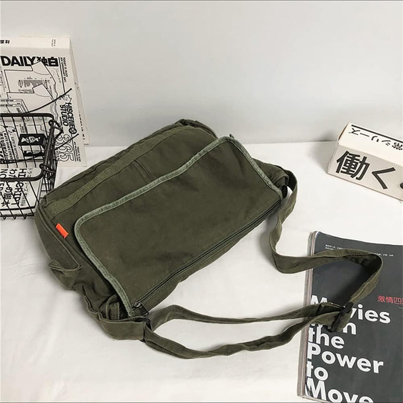 Vintage Canvas Crossbody Shoulder Bag – Aelric