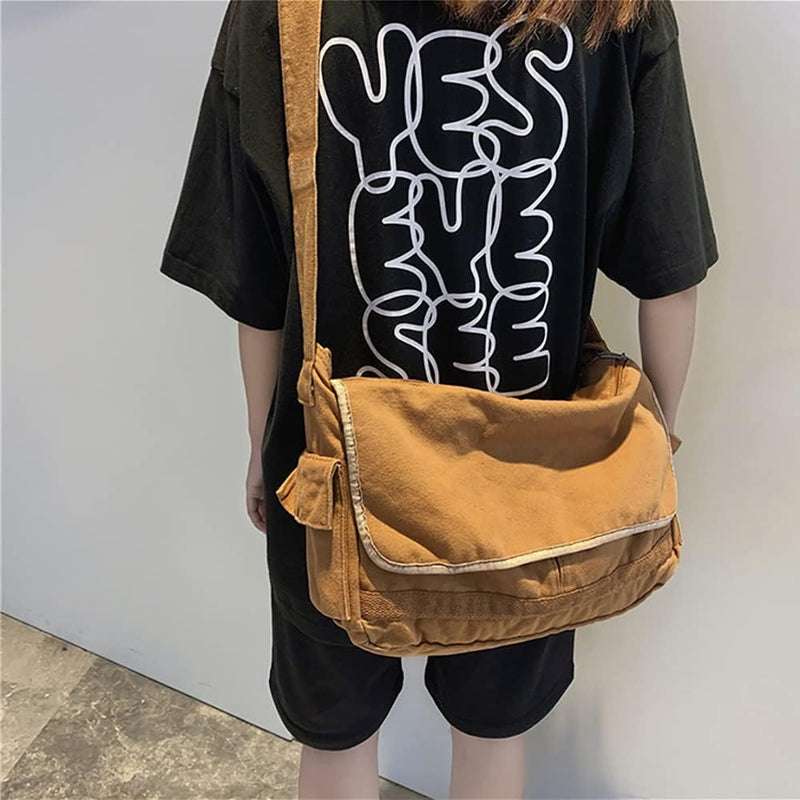Vintage Canvas Crossbody Shoulder Bag – Aelric