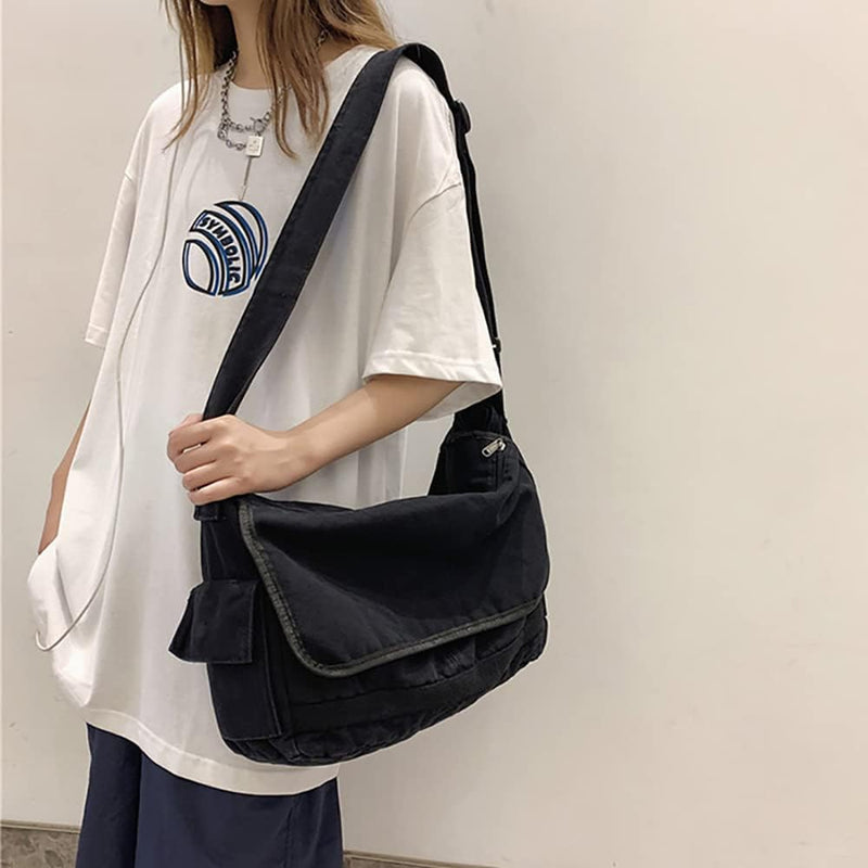 Vintage Canvas Crossbody Shoulder Bag – Aelric