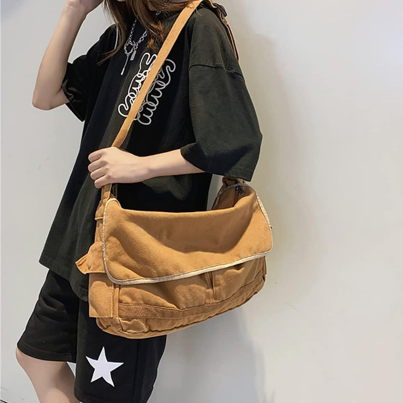 Vintage Canvas Crossbody Shoulder Bag – Aelric