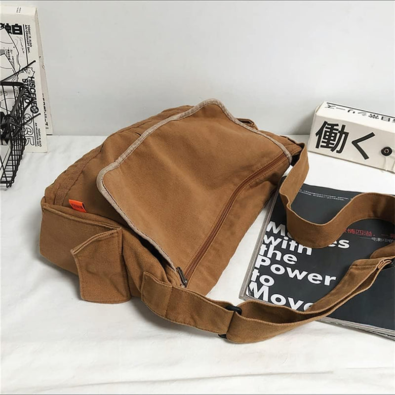 Vintage Canvas Crossbody Shoulder Bag – Aelric