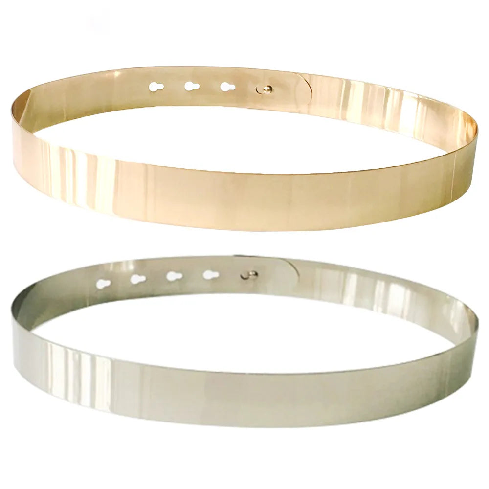 Vintage Chic Adjustable Metal Waist Belt – Gold & Silver-Silver-State of Style