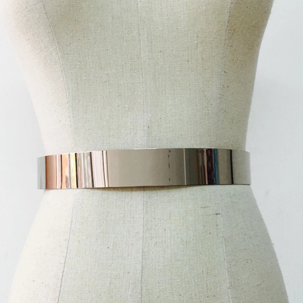 Vintage Chic Adjustable Metal Waist Belt – Gold & Silver-Silver-State of Style