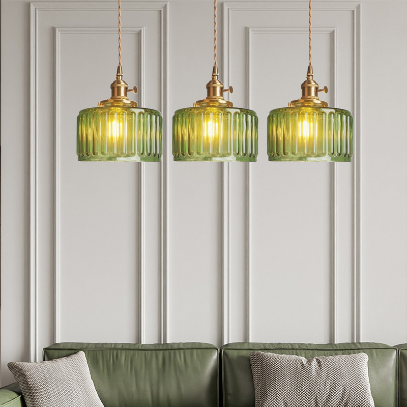 Vintage Crystal Pendant Light - Celeste-Green-Single Head-State of Style