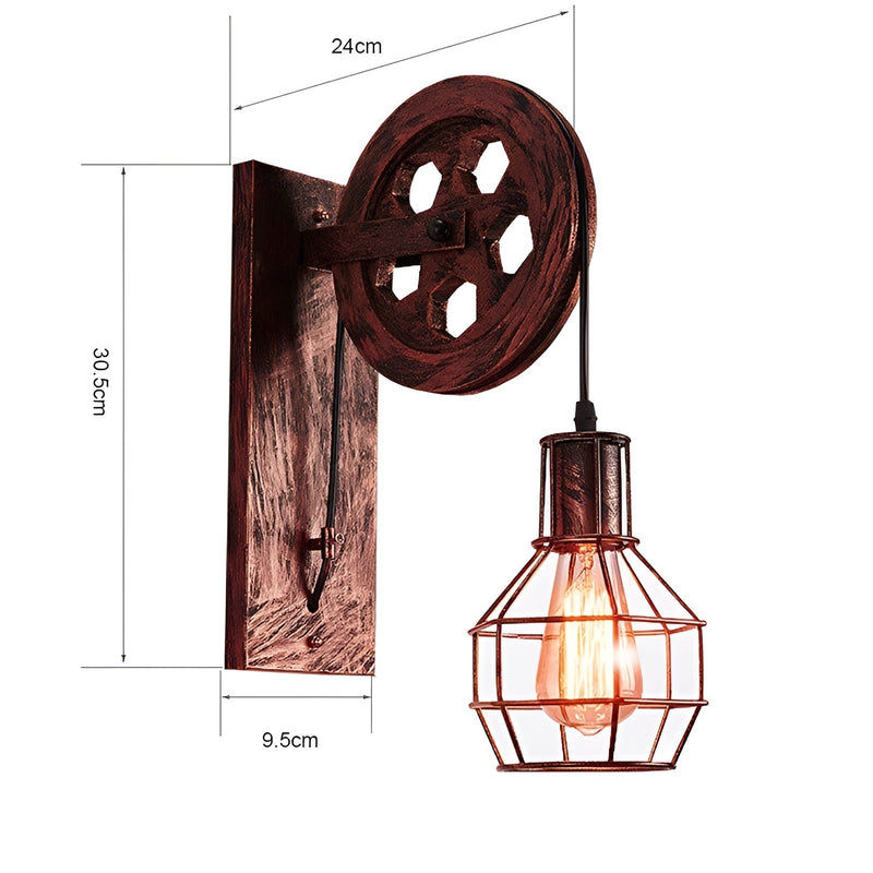 Vintage Industrial LED Wall Lamp - IronGlare-Black-State of Style