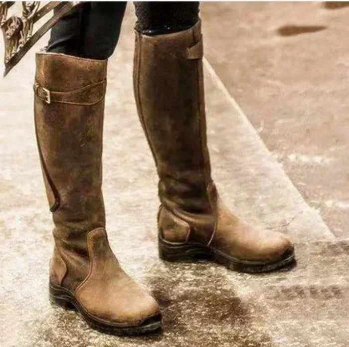 Vintage Knee-High Boots - Luna-Brown-5-State of Style