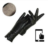 Vintage Leather Ladies Gloves - RetroGrove-Wool-S-State of Style