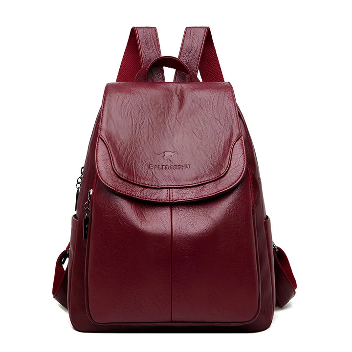 Vintage Leather Women's Backpack - Isabella-Burgundy-State of Style