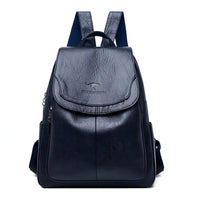 Vintage Leather Women's Backpack - Isabella-Dark Blue-State of Style