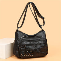Vintage Leather Women's Handbag - Isabella-Black-State of Style