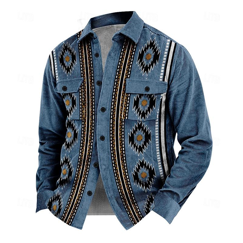 Vintage men's jacket with buttons – Henri-Blue-S-State of Style