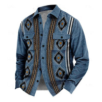 Vintage men's jacket with buttons – Henri-Blue-S-State of Style