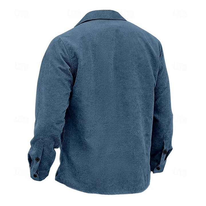 Vintage men's jacket with buttons – Henri-Light blue-S-State of Style