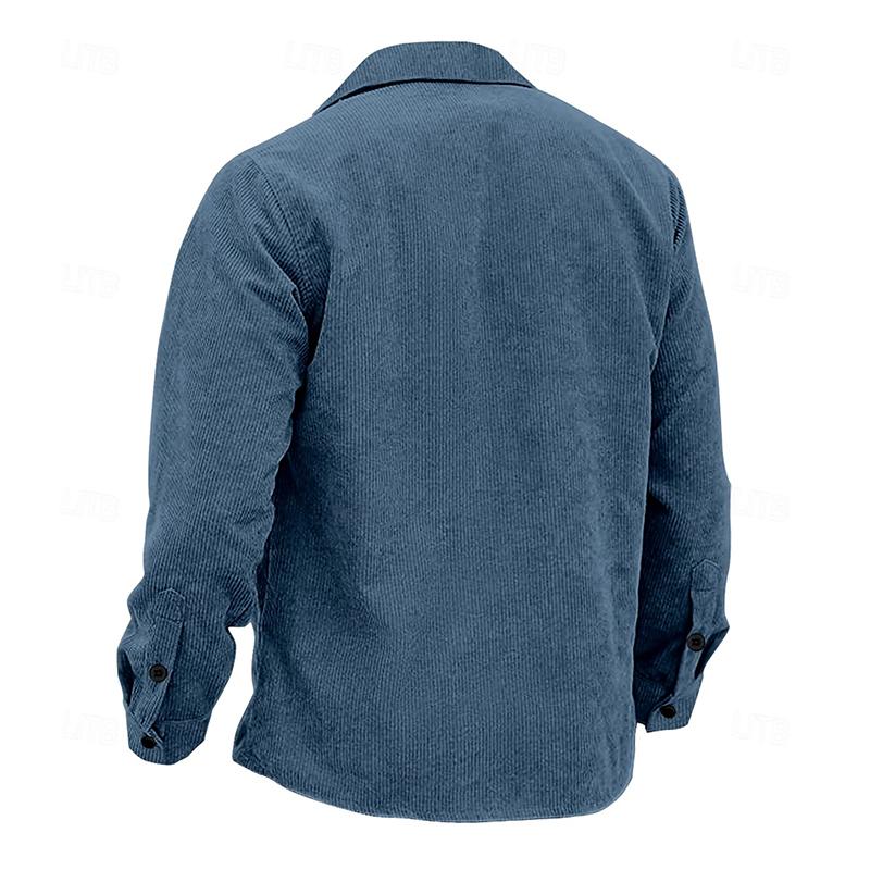 Vintage men's jacket with buttons – Henri-Light blue-S-State of Style