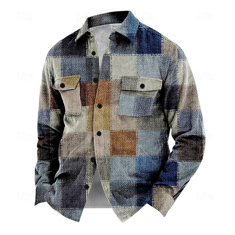 Vintage men's jacket with buttons – Henri-Light blue-S-State of Style