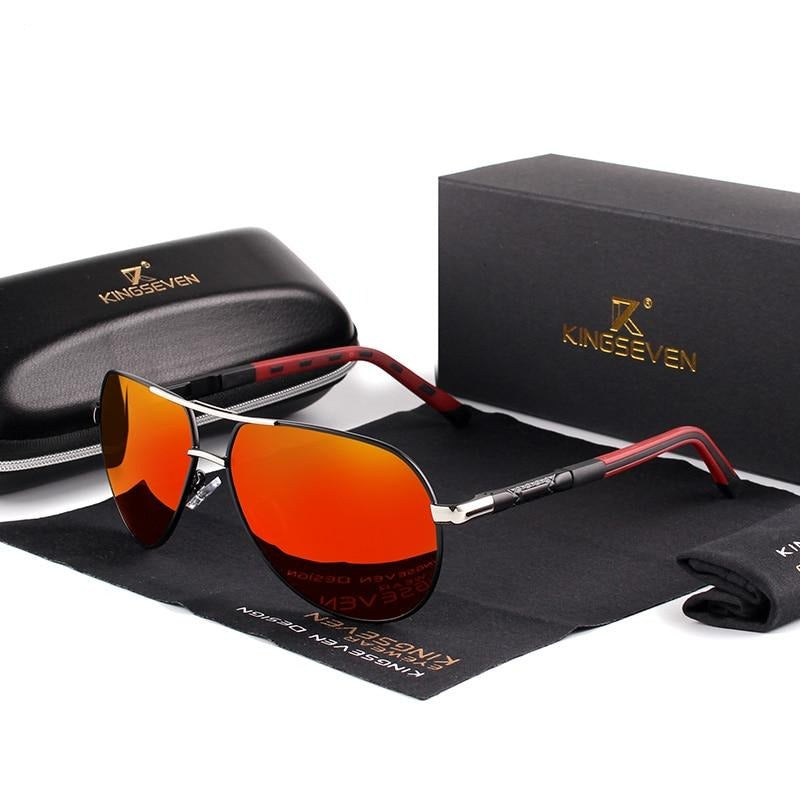 Vintage men's sunglasses – Luca-Silver Red-State of Style