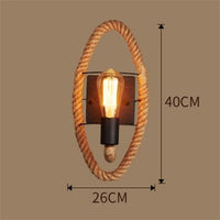Vintage Rope Wall Lamp - RusticRope-Round-State of Style