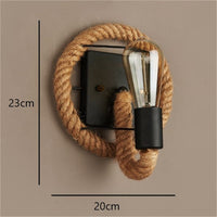 Vintage Rope Wall Lamp - RusticRope-Round-State of Style
