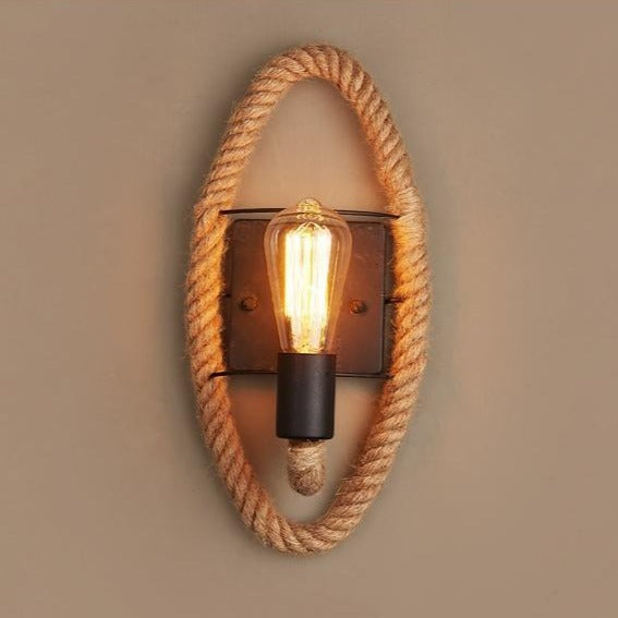 Vintage Rope Wall Lamp - RusticRope-Round-State of Style