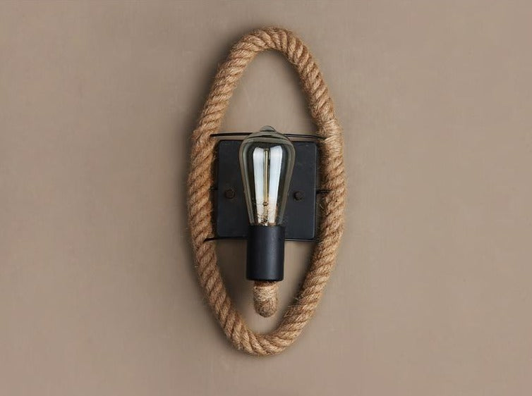 Vintage Rope Wall Lamp - RusticRope-Round-State of Style