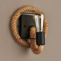 Vintage Rope Wall Lamp - RusticRope-Round-State of Style