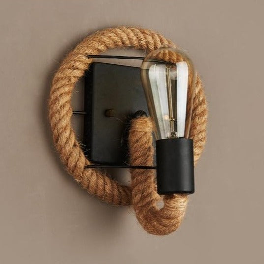 Vintage Rope Wall Lamp - RusticRope-Round-State of Style