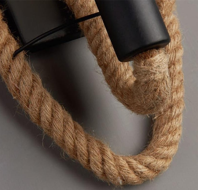 Vintage Rope Wall Lamp - RusticRope-Round-State of Style