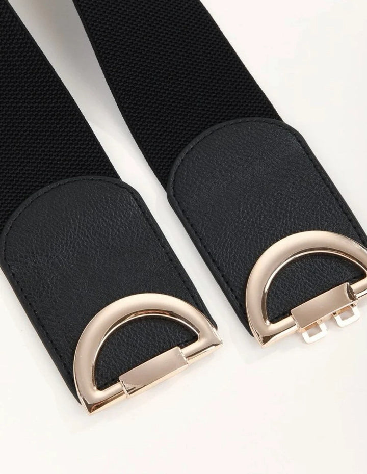 Vintage Wide Elastic Wrap Belt-White-State of Style