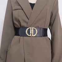 Vintage Wide Elastic Wrap Belt-White-State of Style