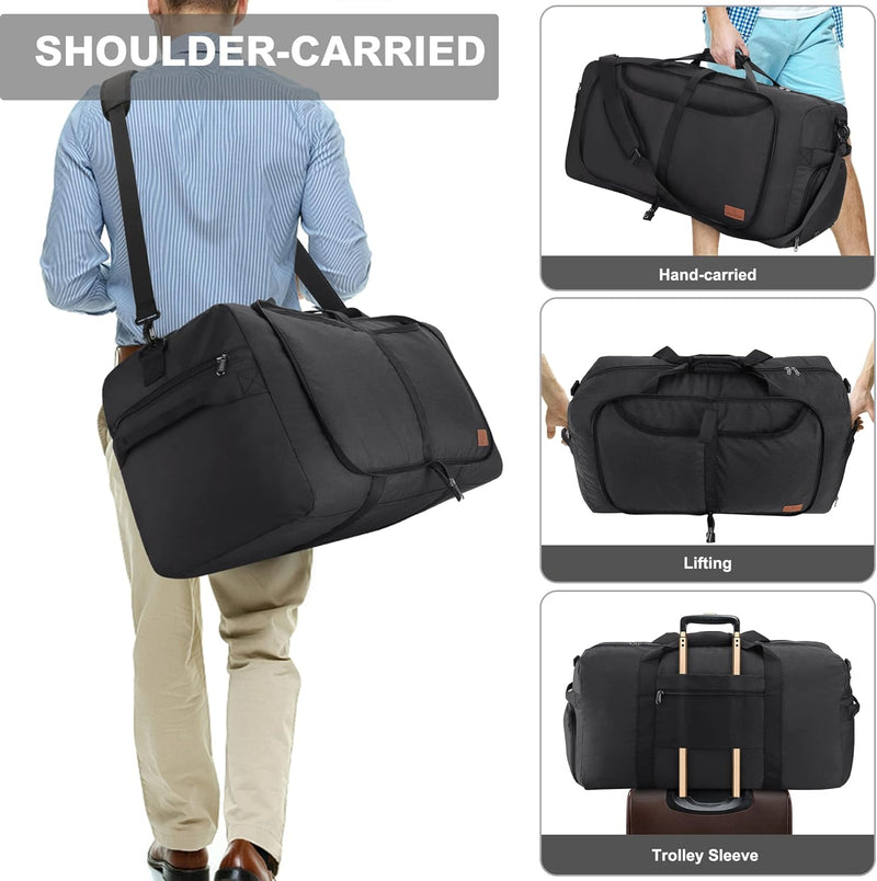 Large Foldable Travel Duffel Bag with Shoe Compartment – Water-Resistant & Durable