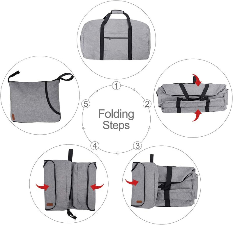 Large Foldable Travel Duffel Bag with Shoe Compartment – Water-Resistant & Durable