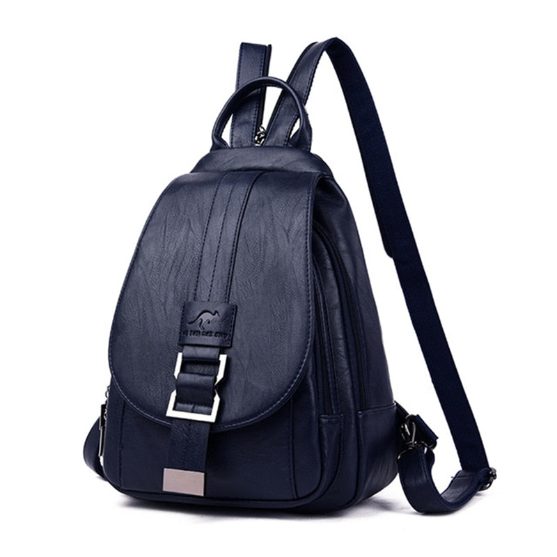Premium Water-Resistant Leather Backpack for Women