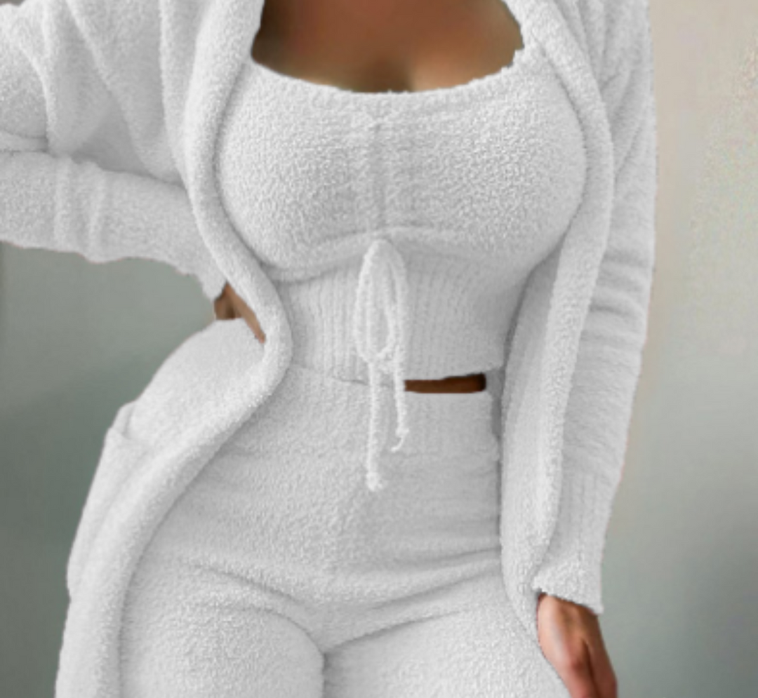 Warm 3-Piece Women's Clothing Set - Ariana-White-S-State of Style